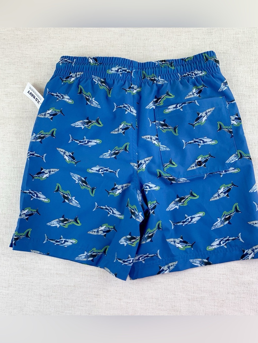 Old Navy New Boy's shark swim trunks in blue‎ size XL